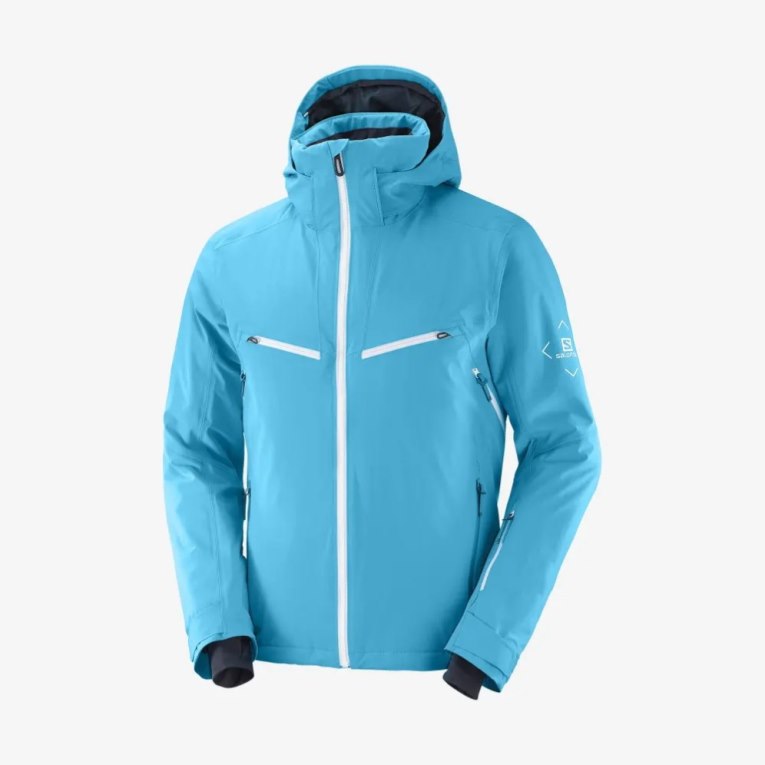 Turquoise Salomon Brilliant Insulated Men's Ski Jackets | IE JA1432